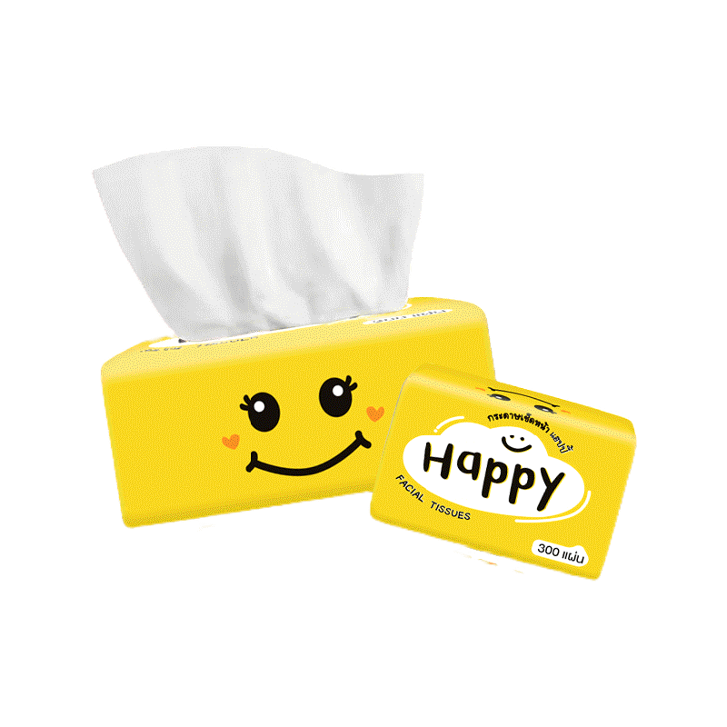 โปรโมชั่น : 1บาท1200-1400ทิชชู่ 4ชั้น 300แผ่น กระดาษทิชชู่ยี่ห้อHAPPY กระดาษเช็ดหน้า เช็ดมือ แบบดึง หนานุ่ม