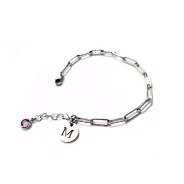 Lilith - Birthstone Bracelet stainless steel จี้ A-Z สร้อยข้อมือสแตนเลส ประจำวันเกิด