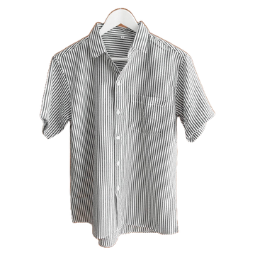 โปรโมชั่น : Stripe Seersucker Shirt เชิ้ตผู้ชายแขนสั้นลายทาง