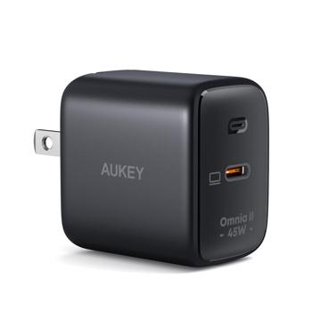 AUKEY PA-B2T หัวชาร์จเร็ว 45W Omnia™ II Series With OMNIA II Power Tech หัวชาร์จเร็ว iPhone 14/13/12 Series สำหรับ iPhone,Android,Laptop เทคโนโลยี, PD รุ่น PA-B2T