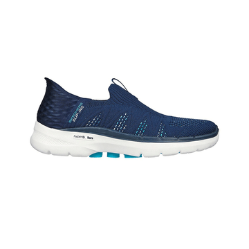 Skechers สเก็ตเชอร์ส รองเท้าผู้หญิง Women Slip-Ins GOwalk 6 Valentina Walking Shoes - 124566-NVMT Air-Cooled Memory Foam Dual-Density, Hyper Pillar Technology, Machine Washable, Ortholite, Slip-Ins, Stretch Fit, Ultra Go