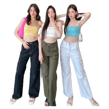 โปรโมชั่น : Chice Cargo Jeans กางเกงยีนส์คาร์โก้JL-114