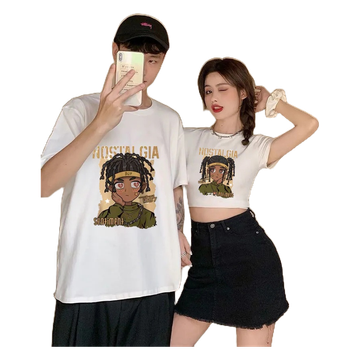 สินค้าใหม่ เสื้อยืดคอกลม แขนสั้น พิมพ์ลายการ์ตูน ทรงหลวม สไตล์เกาหลี เรโทร แฟชั่นฤดูร้อน สําหรับผู้หญิง 2023