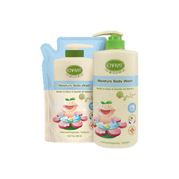 Enfant(อองฟองต์)อองฟองต์เซตสุดคุ้ม อองฟองต์ครีมอาบน้ำ ORGANIC MOISTURE BODY WASH (ชนิดขวด)+รีฟิล(ชนิดถุง)