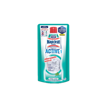 มาจิคลีน แอคทีฟ มิ้นตี้ เฟรช ถุงเติม 600มล Magiclean Active Minty fresh refill 600ml น้ำยาล้างห้องน้ำ สูตรไม่มีกรดHCL