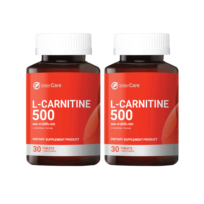 [แพ็คคู่] InterCare L-carnitine 500 แอลคาร์นิทีน 500 ช่วยเผาผลาญ ออกกำลังกายได้นานขึ้น เร่งการเผาผลาญ