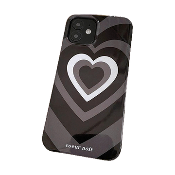 VENKI - Case For iPhone 14 Pro Max Soft TPU Candy Case Love Circle Glossy Black Back Cover Camera Protection Shockproof For iPhone 13 12 11 Pro Max 7 8 Plus X XR