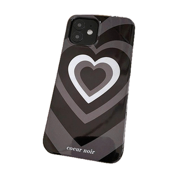 VENKI - Case For iPhone 14 Pro Max Soft TPU Candy Case Love Circle Glossy Black Back Cover Camera Protection Shockproof For iPhone 13 12 11 Pro Max 7 8 Plus X XR