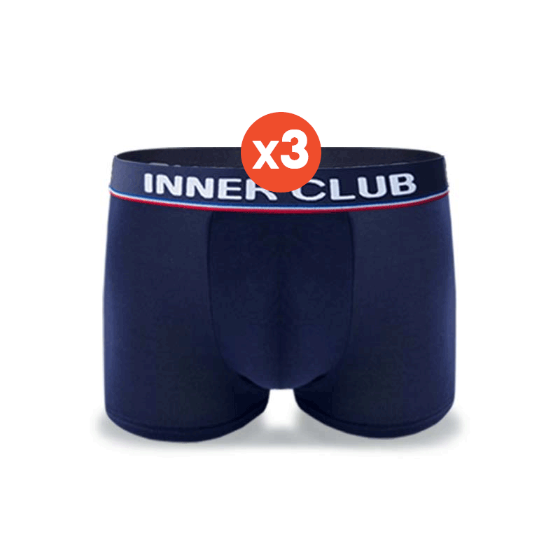 Inner Club บ๊อกเซอร์ชาย รุ่น Air Active V.2 (แพค 3 ตัว) สีกรมท่าล้วน M-XXL