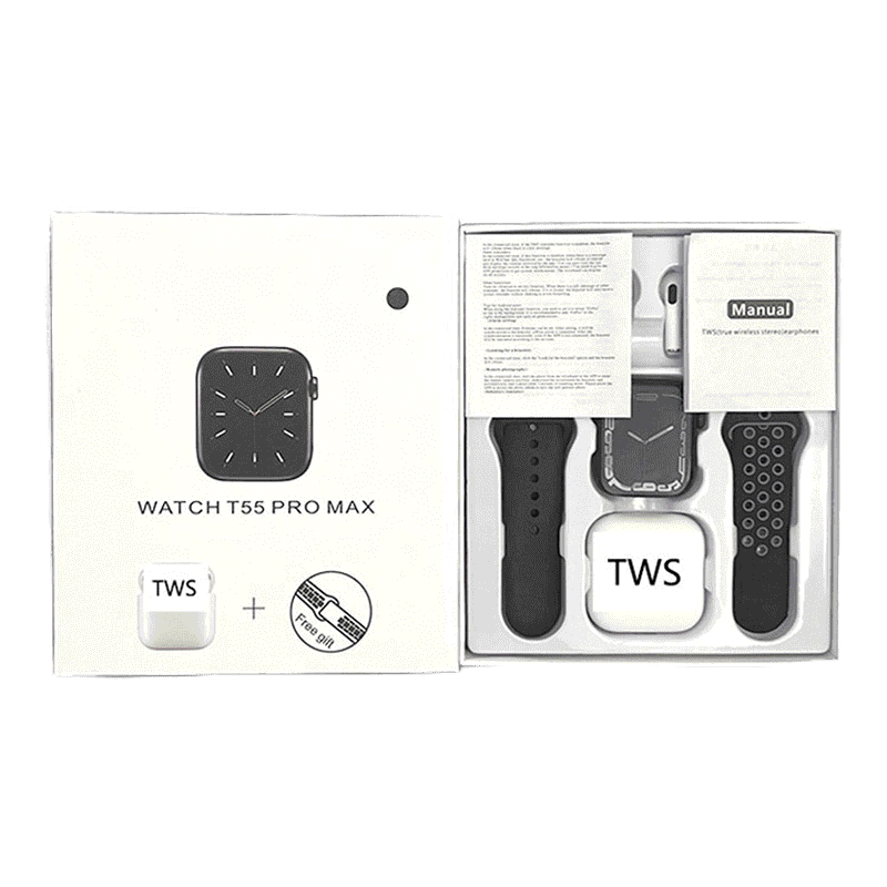 โปรโมชั่น : สมาร์ทวอทช์ T55 Pro 2022 Max TWS หูฟัง 2 In 1 เชื่อมต่อบลูทูธ โทรได้ 1.4 นิ้ว
