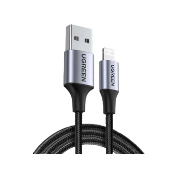 UGREEN US291 Certified MFI Charging Cable สายชาร์จเร็ว Lightning to USB2.0 / 2.4A Cable ยาว 1M - 2M Alu Nylon สําหรับ ไอโฟน iPhone 8 X 7 6S Plus iPhone 14 14 Plus 14 Pro Pro Max