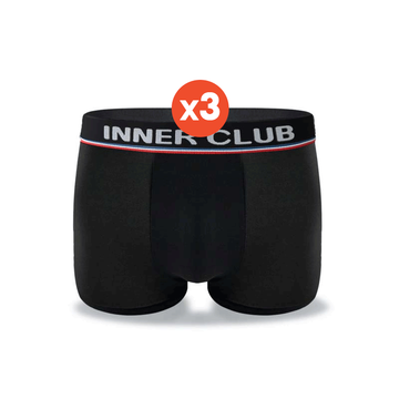 Inner Club บ๊อกเซอร์ชาย รุ่น Air Active V.2 (แพค 3 ตัว) สีดำล้วน M-XXL