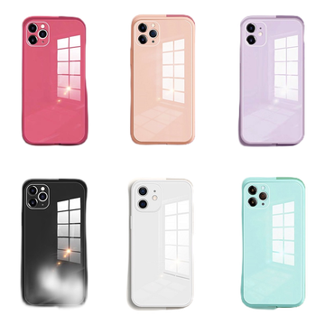 กระจกเทมเปอร์กันกระแทกเคสโทรศัพท์สำหรับ iPhone14/14pro12 11 PRO MAX MINI XS XR 14proMax เคสกระจก