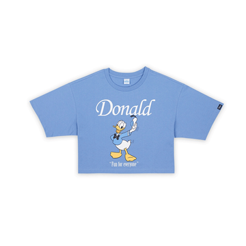 Disney Women Crop Donald Duck and PlutoT-Shirt - เสื้อครอปผู้หญิง ดิสนี่ ลายโดนัลด์ ดั๊กและพลูโต สินค้าลิขสิทธ์แท้100% characters studio