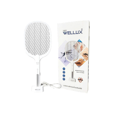 Wellux ไม้ตียุงไฟฟ้า แบบชาร์จ 2in1 พร้อมไฟดักยุงแสงสีม่วง มาพร้อมแท่นชาร์จ Mosquito Swatter และ ครื่องดักยุงและแมลงไฟฟ้ามาพร้อมไฟล่อยุง สไตล์มินิมอล Mosquito Killer