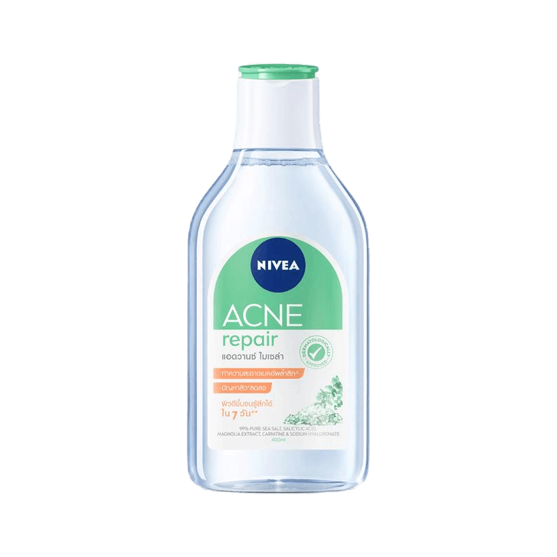 [ส่งฟรี] นีเวีย ไมเซล่า เช็ดเครื่องสำอาง แอคเน่ รีแพร์ แอดวานซ์ 400 มล. NIVEA