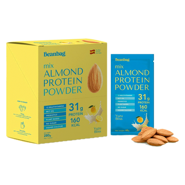 [ลดพิเศษ3.3]Beanbag Almond Protein Powder รส Yuzu Bliss 280g โปรตีนอัลมอนด์และโปรตีนพืชรวม 5 ชนิด รสยูซึบลิสขนาด 280กรัม