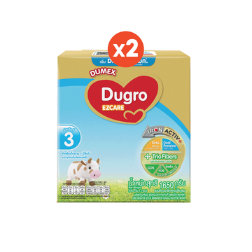 [นมผง x2] Dumex Dugro EZCARE นมผง ดูโกร อีแซดแคร์ สูตร 3 1650 กรัม นมผงดัดแปลงสูตรต่อเนื่องสำหรับทารกและเด็กเล็ก