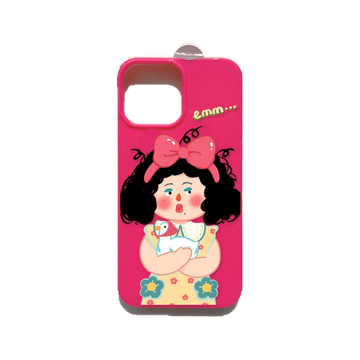 PingCoo - Candy Case For iPhone 14 13 12 11 Plus Pro Max XR TPU Soft Glossy Pink Case Cute Cartoon Curly Hair Girl Camera Protection Shockproof Back Cover