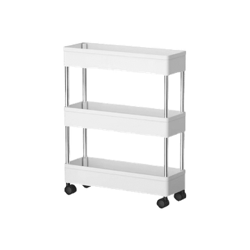 ชั้นวางของ3/4ชั้น พร้อมล้อเลื่อน+ที่จับ รถเข็นอาหาร Rolling Cart Shelf ชั้นวางโครงเหล็ก กันสนิม พร้อมส่ง มีล้อเลื่อน เคล