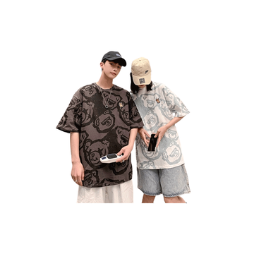 โปรโมชั่น : TOK ✨ เสื้อยืดคอกลมชายหญิง โอเวอร์ไซร์ เสื้อยืดคู่รัก ลายหมี