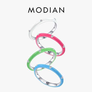 Modian แหวนเงินแท้ 925 4 สี เครื่องประดับ สําหรับผู้หญิง และผู้ชาย