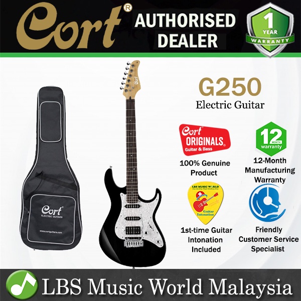 Cort G250 Double Cutaway Bolt On Basswood SSH Pickup กีตาร์ไฟฟ้าสีดํา (G 250)