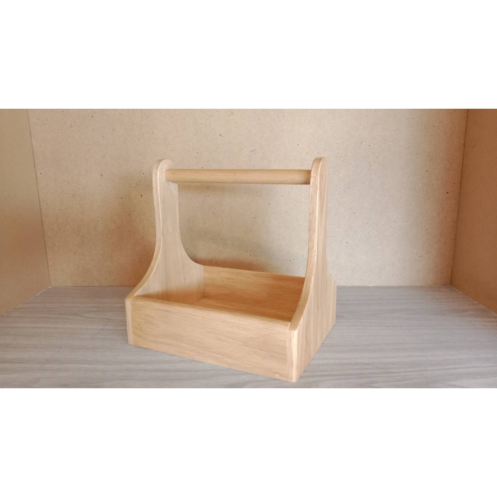 ตะกร้าใส่เครื่องปรุงไม้ แบบไม้ยาง Spice Rack (มีขนาด เล็ก/กลาง/ใหญ๋) - รูปที่ 3