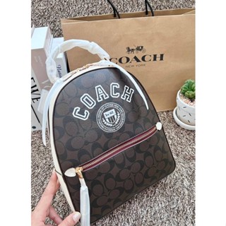 COACH JORDYN BACKPACK IN SIGNATURE CANVAS WITH VARSITY MOTIF((CB871)