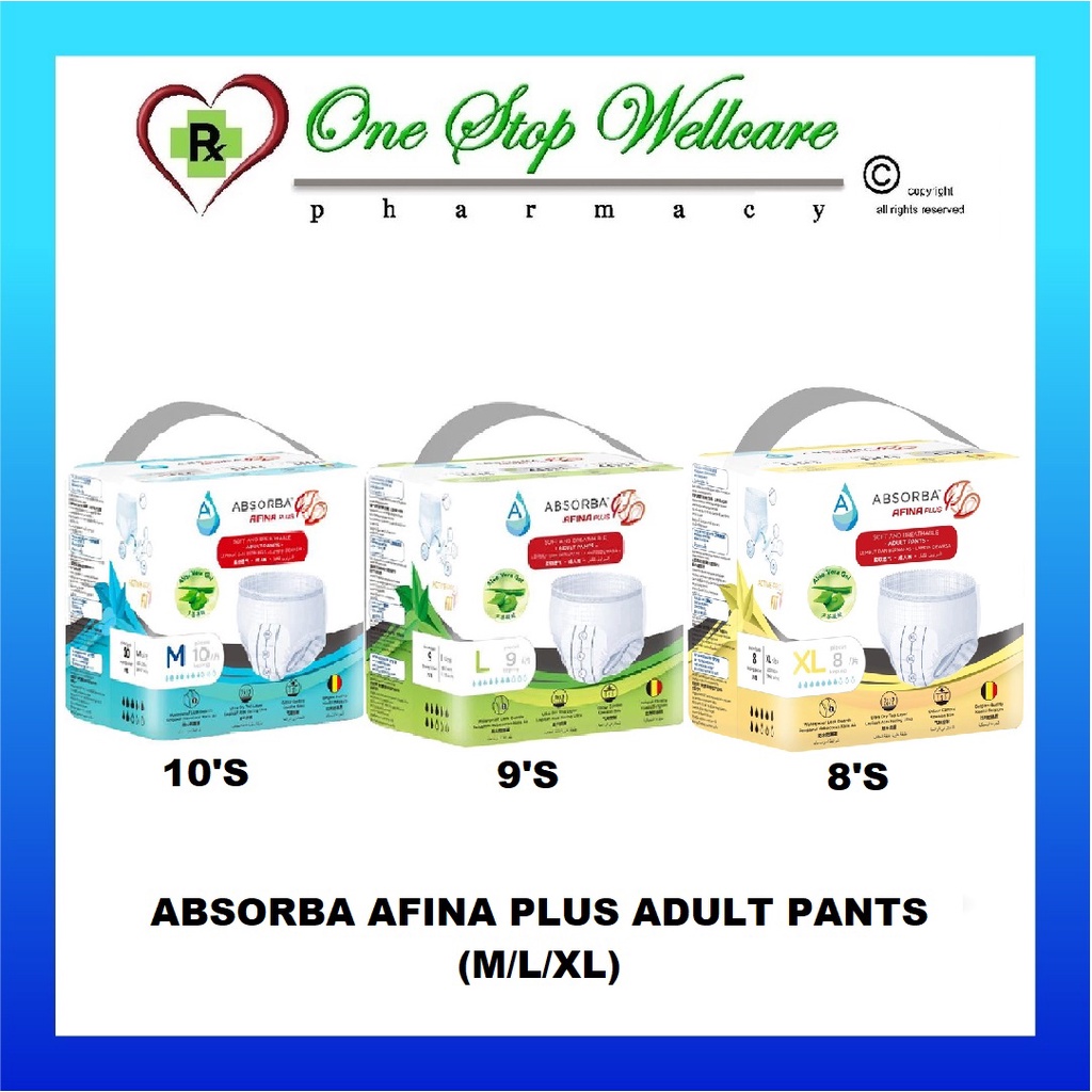 ABSORBA AFINA PLUS ADULT PANTS (M) 10S / (L) 9S / (XL) 8S
