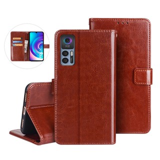 เคสโทรศัพท์หนัง PU ฝาพับ พร้อมช่องใส่บัตร สําหรับ TCL 30 TCL 30+ T676H T676J T676K TCL 30 5G