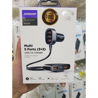 ที่ชาร์จในรถยนต์ JOYROOM JR-CL03 ชาร์ทรถ 5พอร์ต (3+2) Multi-port USB PORT CAR CHARGER 5 PORT 6.2A Max สายยาว 1.5 เมตร