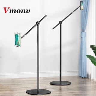 Vmonv Long Arm Adjustable Height Floor Tablet Stand Holder for iPhone Samsung IPad Pro 5-12.9 Inch Lazy Bed Living Suppo