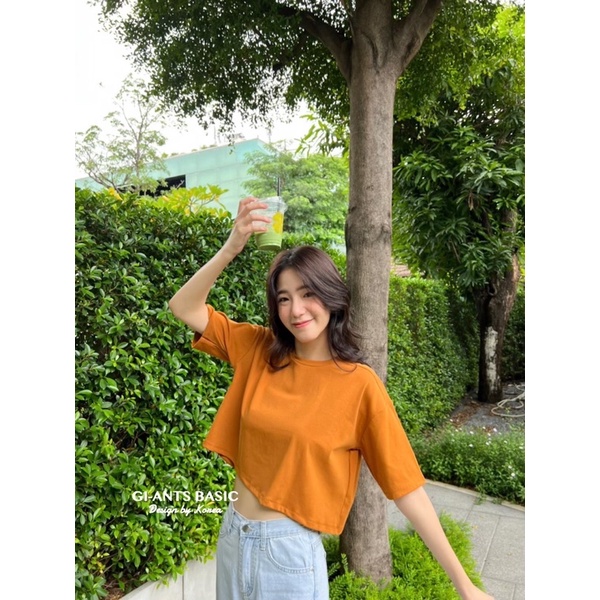 Gi-ants​ BIG SIZE เสื้อครอปคอกลมแขนสั้น สุดชิค​ CARDIGAN_NISTA​ (GIAA3D)