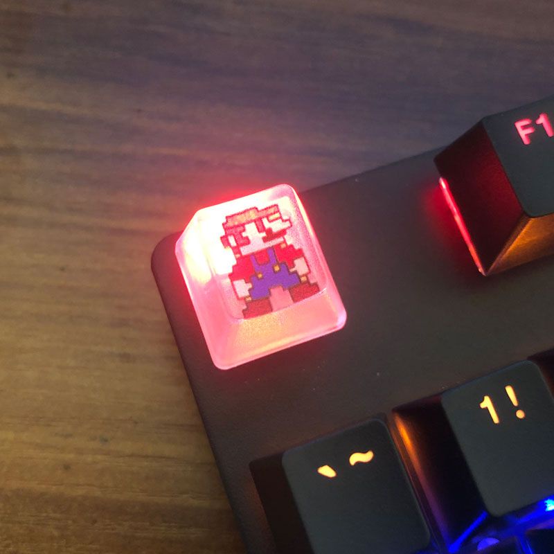 Mario Anime Keycaps Pbt Keycaps OEM Keycaps พิเศษ R4 Keycap เปลี่ยนการ์ตูนน่ารักตกแต่งโปร่งใส Keycap