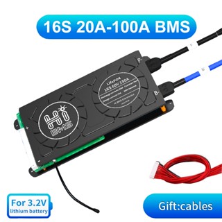 บอร์ดป้องกันแบตเตอรี่ 3.2V LifePo4 BMS 16S 48V 20A 30A 40A 50A 60A 80A 100A BMS PCBA Balanced สําหรับจักรยานไฟฟ้า