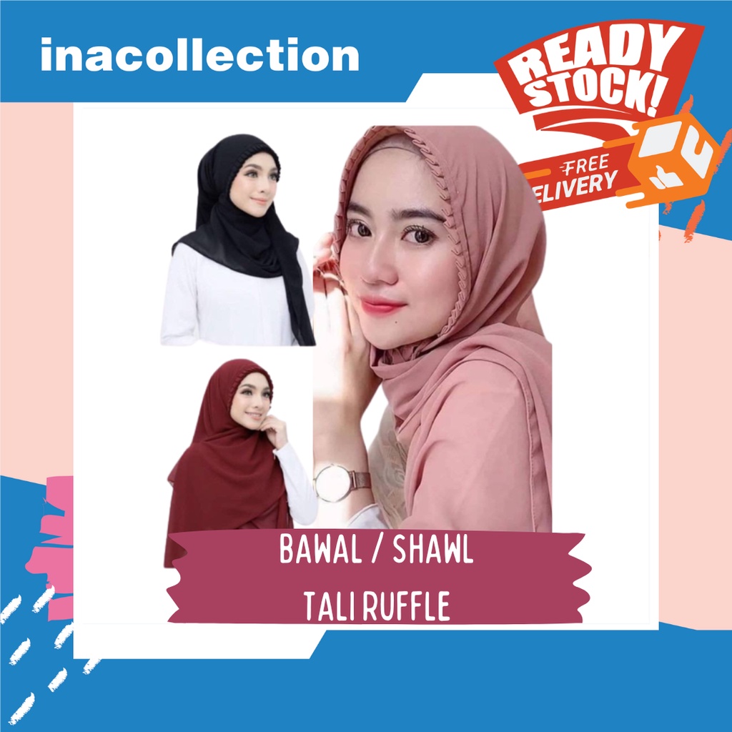 [RM8.50] SHAWL RUFFLE TALI CHIFON / BAWAL RUFFLE TALI CHIFON / AWNING RUFFLE
