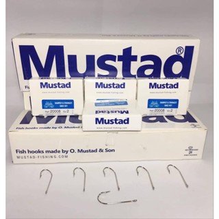 เบ็ด ตรากุญแจ Mustad 20008 เบ็ดหน้าบิดก้านตรงก้นห่วง เบอร์ 1/0-5/0 กล่อง/100ตัว