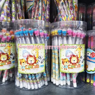 Pronto พรอนโต้ ดินสอต่อไส้ ดินสอเปลี่ยนไส้ หัวลูกปัด หัวลูกเต๋า ลายการ์ตูน HB Non sharpening pencil ชุด 10 / 50 ด้าม