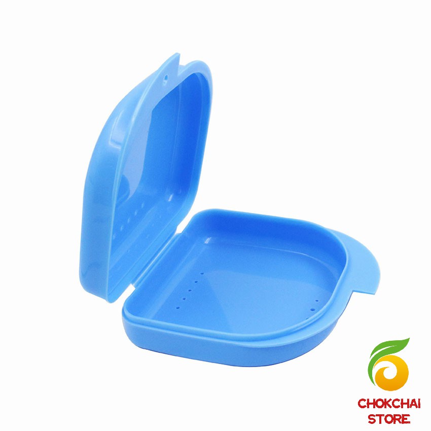 Chok กล่องใส่รีเทนเนอร์พกพา กล่องใส่รีเทนเนอร์สีสดใส มีรูระบายอากาศ  พลาสติกแบบหนา Silicone Braces Box - รูปที่ 7
