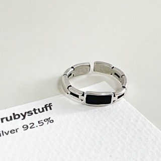 LLRB | แหวนเงินแท้ 925 คาดสีดำ Silver ring black belt