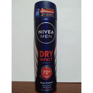 นีเวีย ดีโอ เมน ดราย อิมเเพ็ค สเปรย์ 72H 150 มล. NIVEA Deo Men Dry Impact Spray 150 ml.