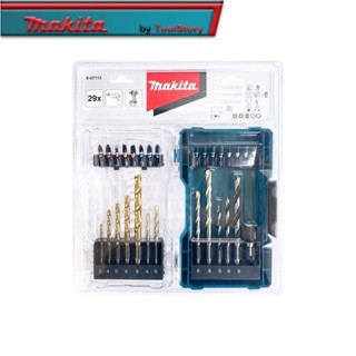 MAKITA E-07113 : ชุดดอกขันสกรู และดอกเจาะ 29 ชิ้น พร้อมเคสใส