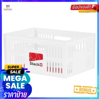 กล่องซ้อนได้ STACKO DT-21 S 28x19.8x13.3 ซม. สีขาวSTACKABLE STORAGE BOX STACKO DT-21 S 28X19.8X13.3CM WHITE