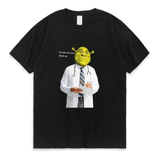 ลายน่ารัก㍿✆Shrek Check Up Meme T เสื้อ Shrek Memes Dank Memes Doctor Swamp Photoshop การแก้ไขแก้ไขพิมพ์เสื้อยืดผู้ชายผู้