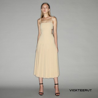 VICKTEERUT Spaghetti Strap backless Dress เดรส สายเดี่ยว เปิดหลัง