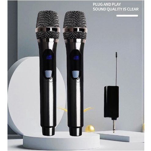 ไมโครโฟนไร้สาย(ใส่สายก็ได้ )2IN1ไมค์ลอย ใส่ถ่านขนาดAAพกพาง่าย(แถมถ่าน2อัน)