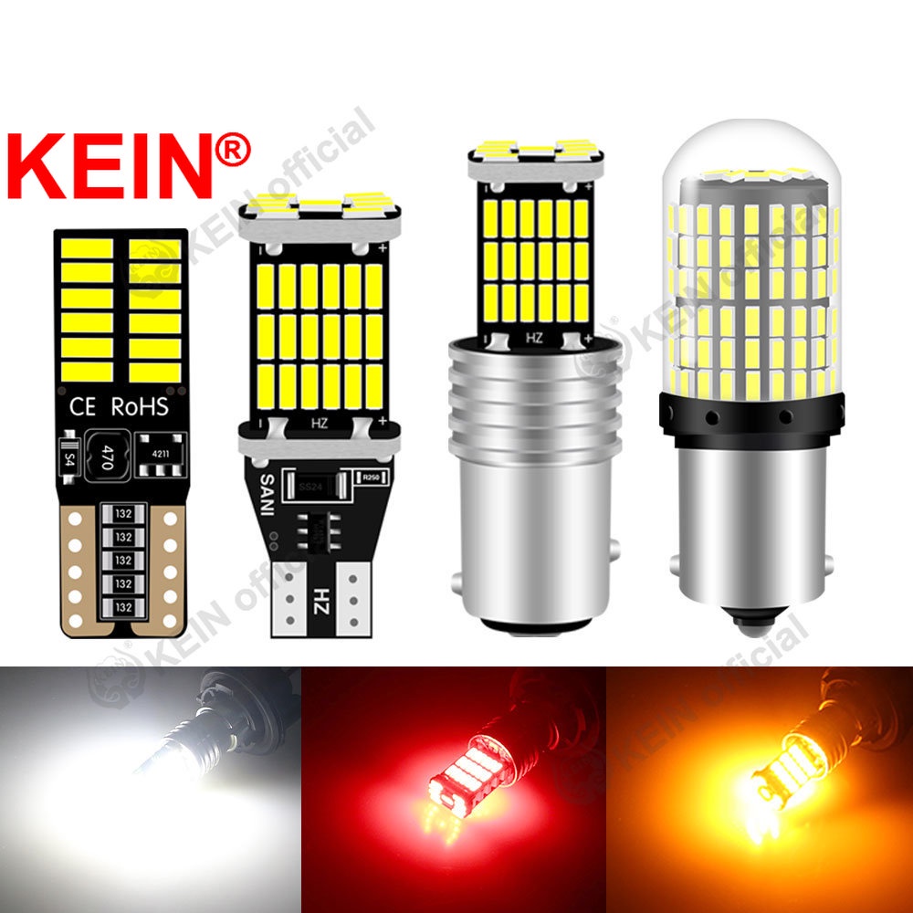 Kein 2PCS 1156 หลอดไฟ Led P21W 1157 BAY15D BA15S P21/5W สัญญาณด้านหลังหมอกที่จอดรถไฟเลี้ยวเบรคย้อนกลับหางไฟวิ่งกลางวันอัตโนมัติหลอดไฟรถจักรยานยนต์