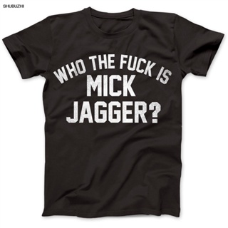 เสื้อคู่ เสื้อยืดคอกลม ผ้าฝ้าย 100% พิมพ์ลาย Who The F*uk Is Mick Jagger แฟชั่นฤดูร้อน สําหรับผู้ชาย