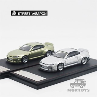 โมเดลรถยนต์ SW 1:64 Nissan Slivia S15 Rocket Bunny Diecast ของเล่นสําหรับเด็ก